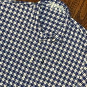 Criquet Performance Short Sleeve Pearl Snap Shirt Men's‎ M Blue Red Plaid